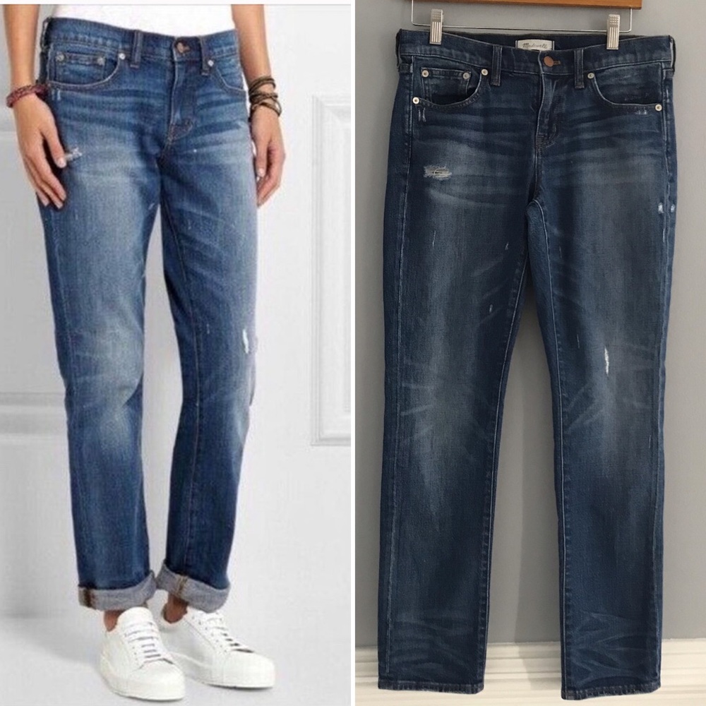 Madewell 9” high rise distressed the slim boyjean